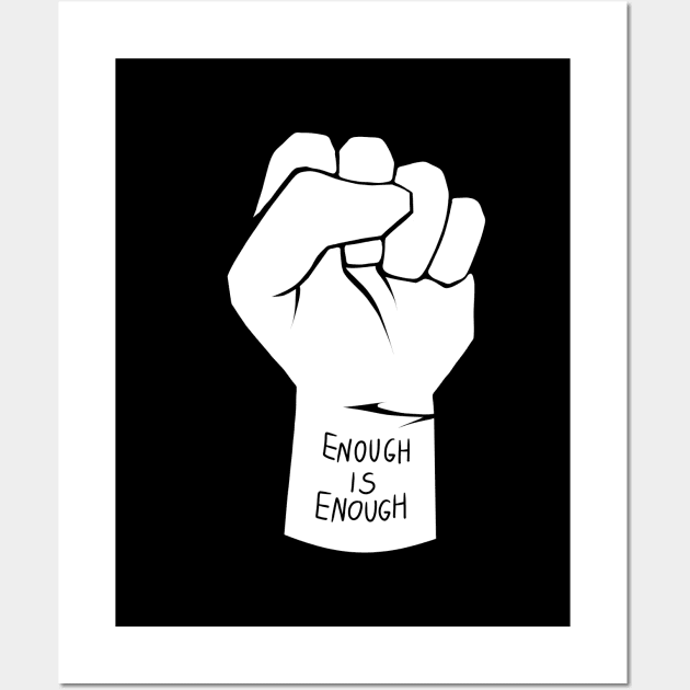 simple white clenched raised fist Wall Art by acatalepsys 